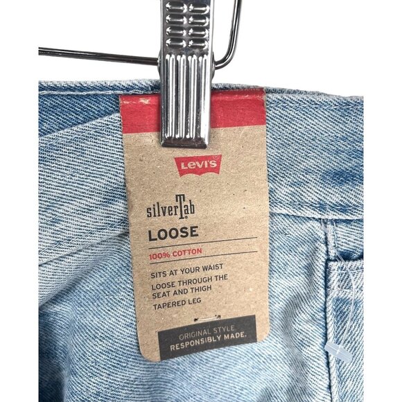 Levis Mens Silvertab Loose fit Distressed fit Jeans sz 32x32 - Picture 3 of 12